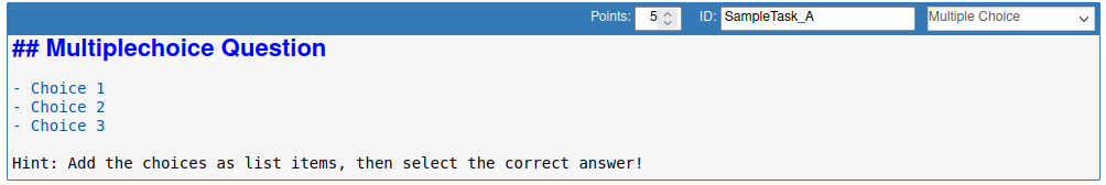The multiple choice question