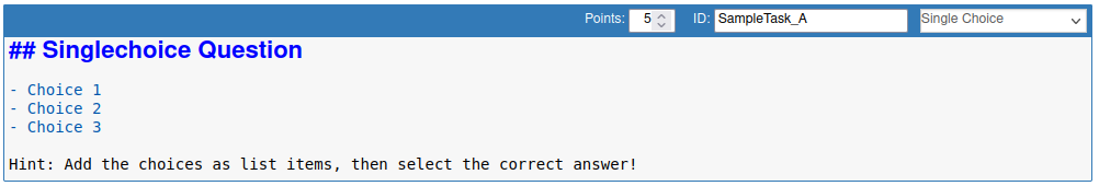 The single choice question